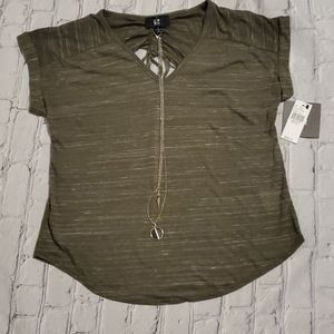 🌺2 For $20 Item🌺 NWT iZ Byer Cutout Back w/Ruched Tie & Necklace